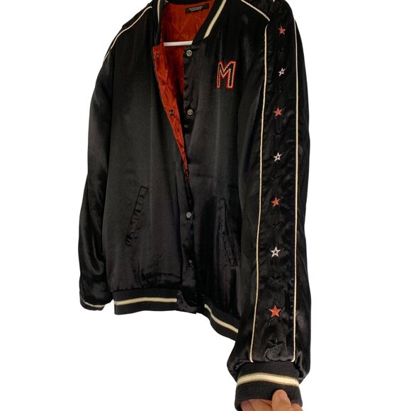 Scotch & Soda S/M Reverse Satin Bomber Jacket Embroider Patches & Stars RT10543 - Picture 4 of 15
